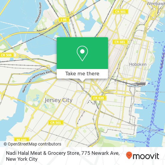 Mapa de Nadi Halal Meat & Grocery Store, 775 Newark Ave