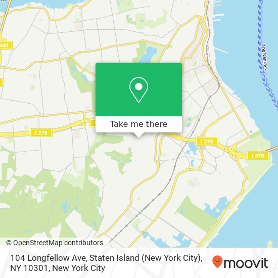 Mapa de 104 Longfellow Ave, Staten Island (New York City), NY 10301