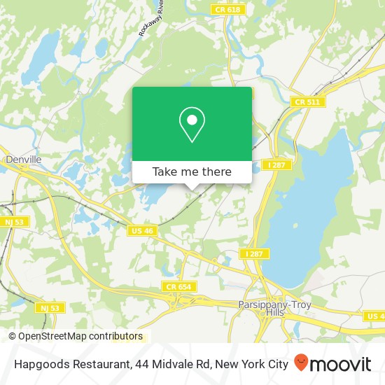 Mapa de Hapgoods Restaurant, 44 Midvale Rd