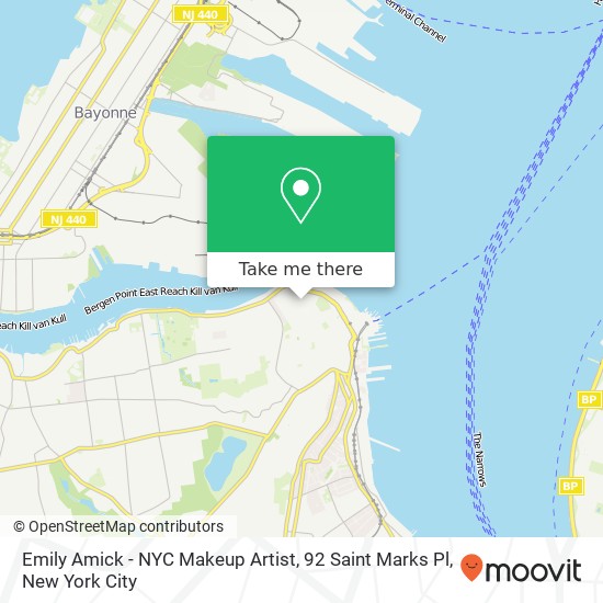 Mapa de Emily Amick - NYC Makeup Artist, 92 Saint Marks Pl