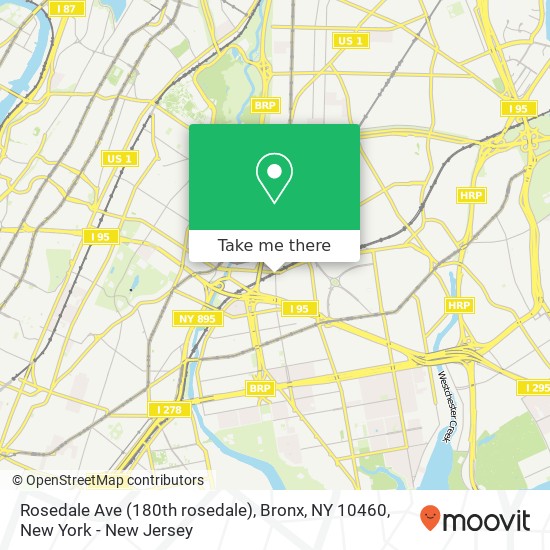 Mapa de Rosedale Ave (180th rosedale), Bronx, NY 10460