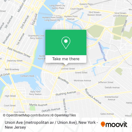 Mapa de Union Ave (metropolitan av / Union Ave)