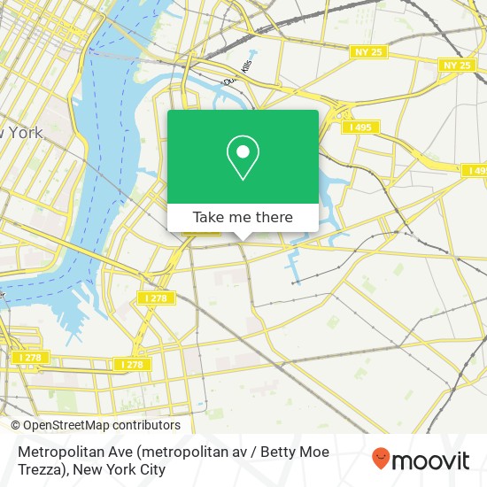 Mapa de Metropolitan Ave (metropolitan av / Betty Moe Trezza), Brooklyn, NY 11211