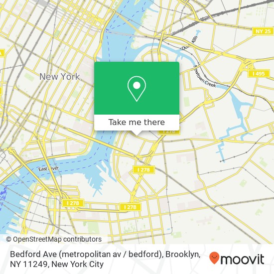 Bedford Ave (metropolitan av / bedford), Brooklyn, NY 11249 map
