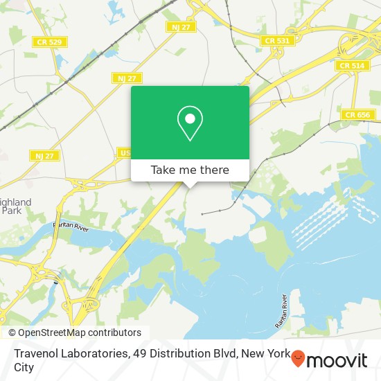 Mapa de Travenol Laboratories, 49 Distribution Blvd