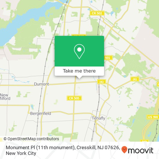 Monument Pl (11th monument), Cresskill, NJ 07626 map