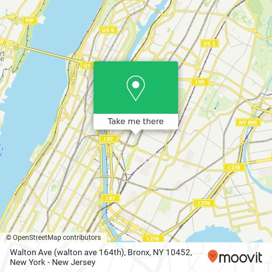 Mapa de Walton Ave (walton ave 164th), Bronx, NY 10452