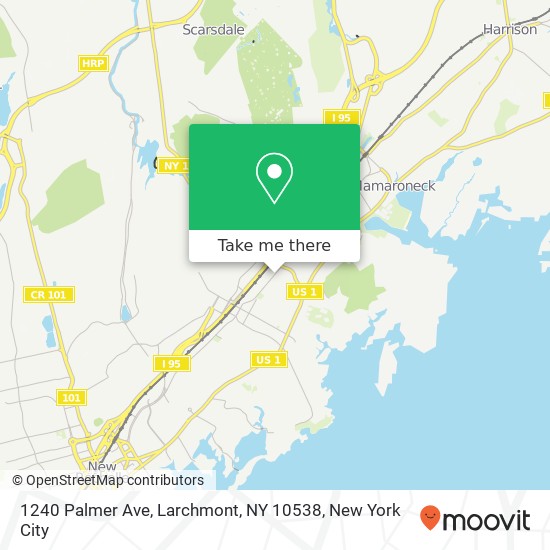 Mapa de 1240 Palmer Ave, Larchmont, NY 10538