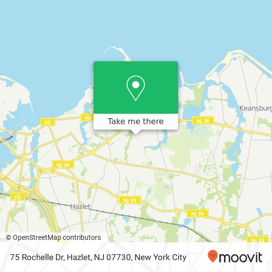 Mapa de 75 Rochelle Dr, Hazlet, NJ 07730