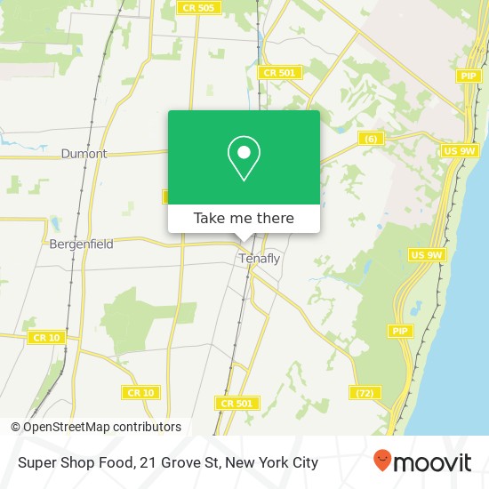 Mapa de Super Shop Food, 21 Grove St