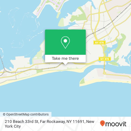 Mapa de 210 Beach 33rd St, Far Rockaway, NY 11691