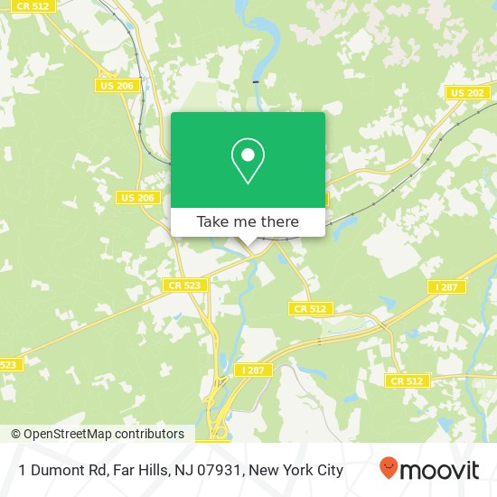 Mapa de 1 Dumont Rd, Far Hills, NJ 07931