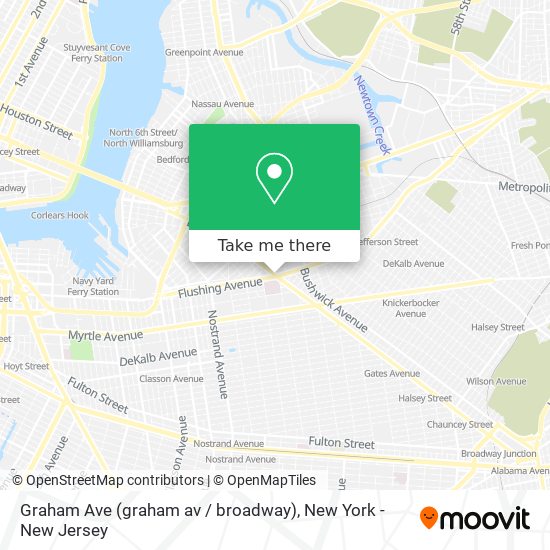 Mapa de Graham Ave (graham av / broadway)