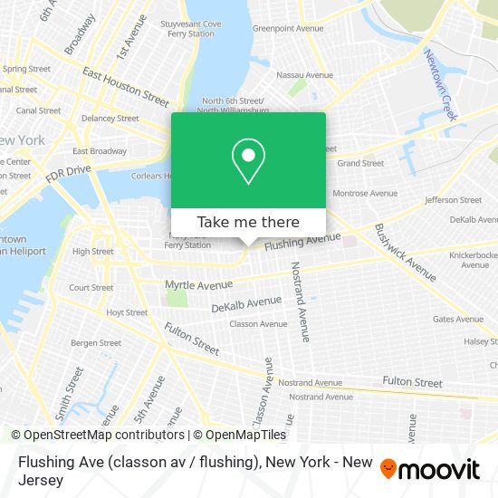 Mapa de Flushing Ave (classon av / flushing)