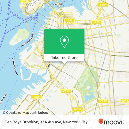 Mapa de Pep Boys Brooklyn, 354 4th Ave