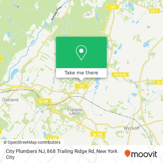 Mapa de City Plumbers NJ, 868 Trailing Ridge Rd