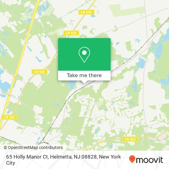 Mapa de 65 Holly Manor Ct, Helmetta, NJ 08828