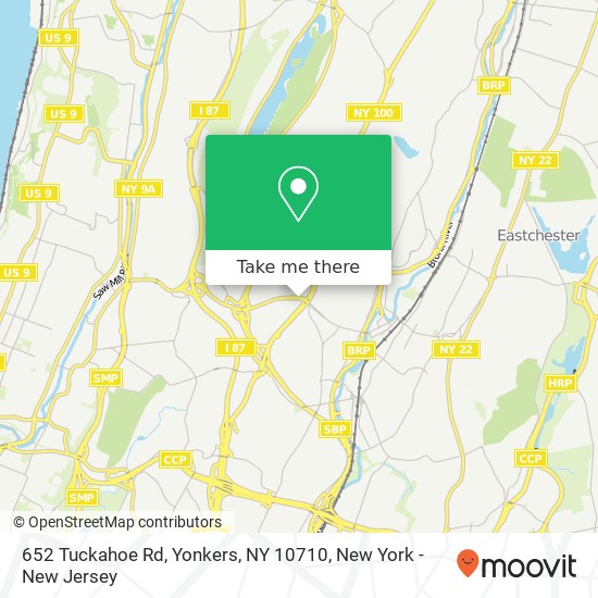Mapa de 652 Tuckahoe Rd, Yonkers, NY 10710