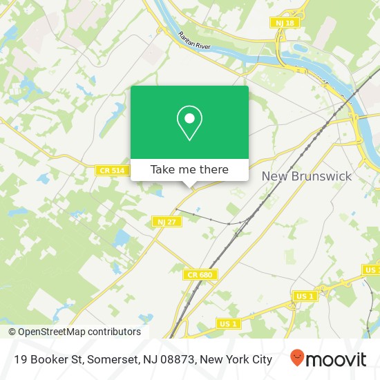 Mapa de 19 Booker St, Somerset, NJ 08873