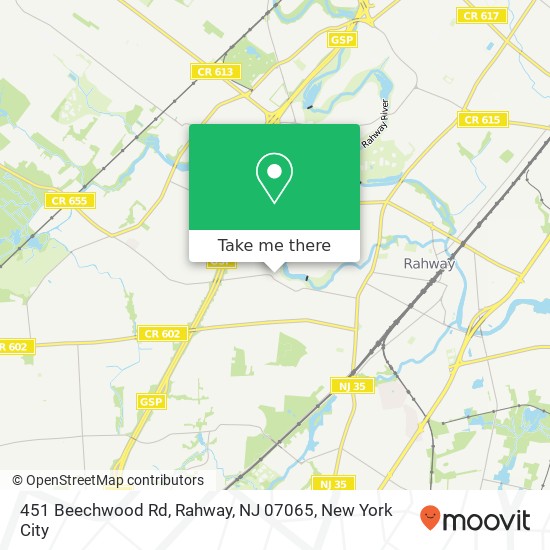 Mapa de 451 Beechwood Rd, Rahway, NJ 07065