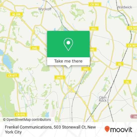 Mapa de Frenkel Communications, 503 Stonewall Ct