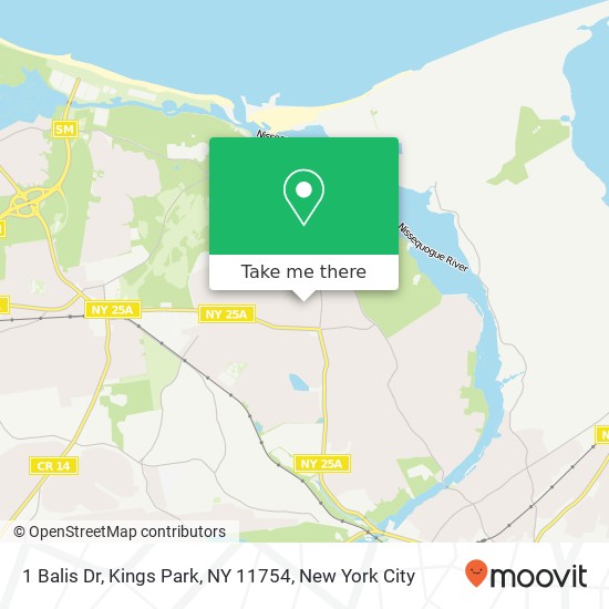 Mapa de 1 Balis Dr, Kings Park, NY 11754