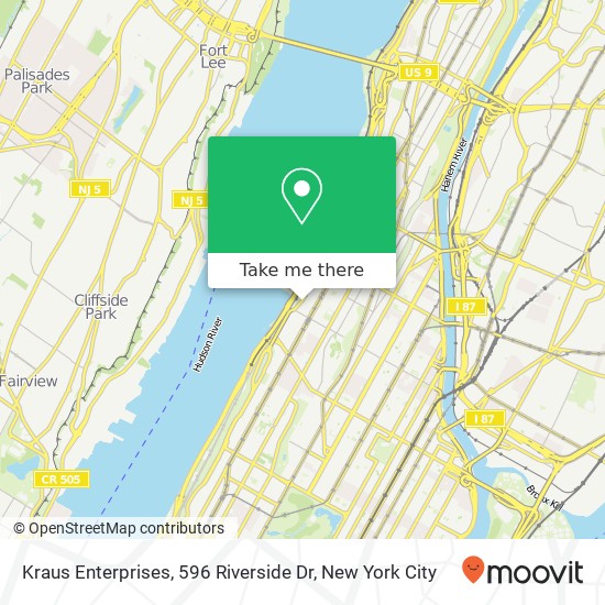 Mapa de Kraus Enterprises, 596 Riverside Dr