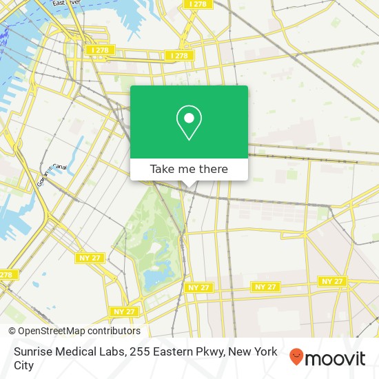 Mapa de Sunrise Medical Labs, 255 Eastern Pkwy