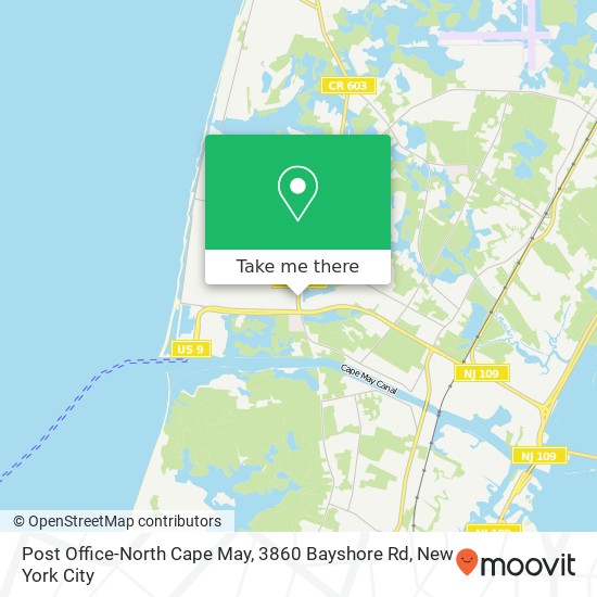 Post Office-North Cape May, 3860 Bayshore Rd map