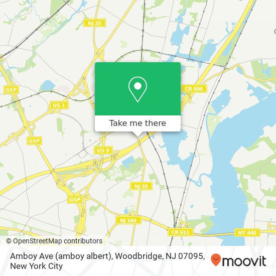 Mapa de Amboy Ave (amboy albert), Woodbridge, NJ 07095
