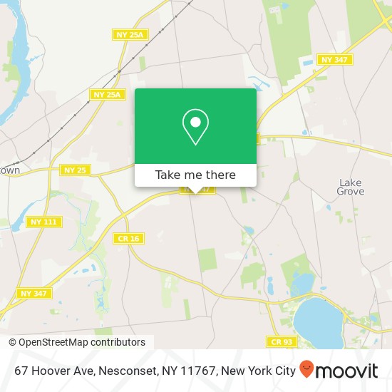 Mapa de 67 Hoover Ave, Nesconset, NY 11767