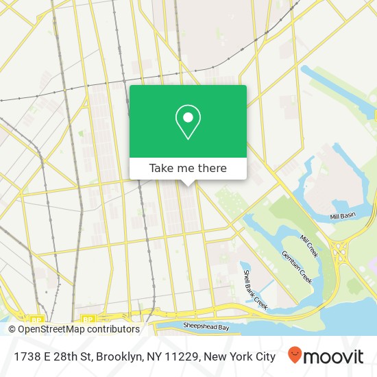 Mapa de 1738 E 28th St, Brooklyn, NY 11229