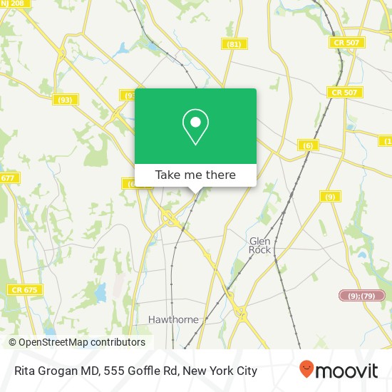 Mapa de Rita Grogan MD, 555 Goffle Rd