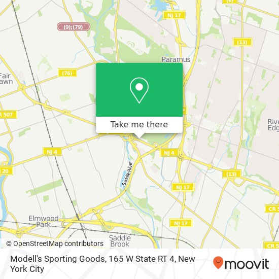 Mapa de Modell's Sporting Goods, 165 W State RT 4