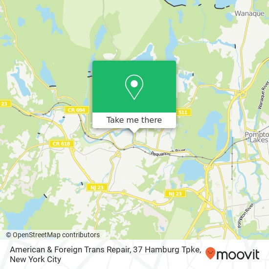 Mapa de American & Foreign Trans Repair, 37 Hamburg Tpke