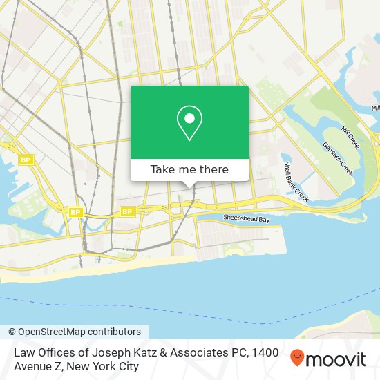 Law Offices of Joseph Katz & Associates PC, 1400 Avenue Z map
