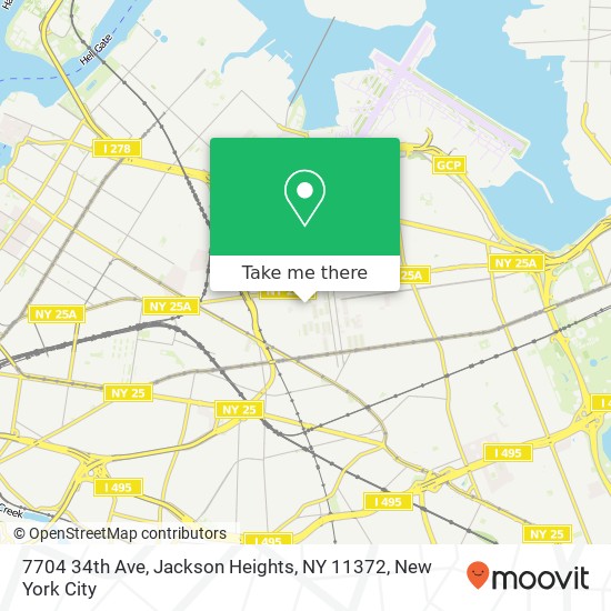 Mapa de 7704 34th Ave, Jackson Heights, NY 11372