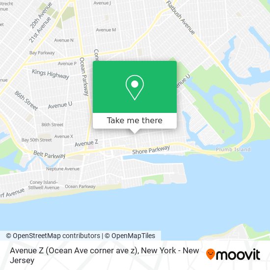 Mapa de Avenue Z (Ocean Ave corner ave z)
