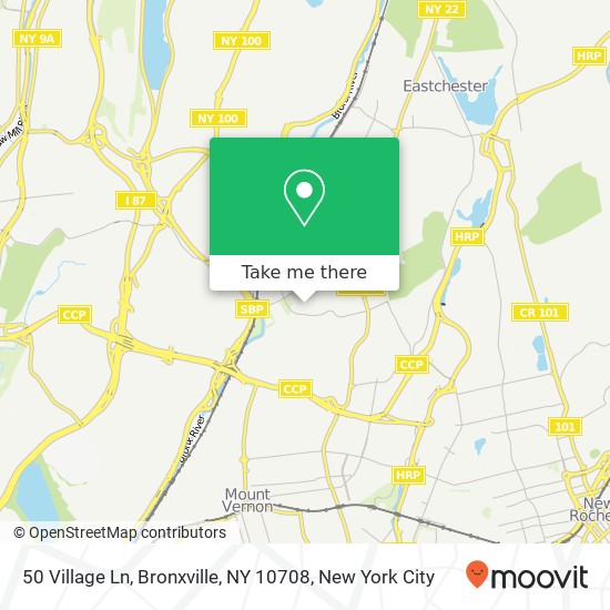 Mapa de 50 Village Ln, Bronxville, NY 10708