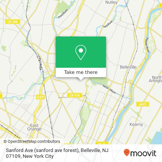 Sanford Ave (sanford ave forest), Belleville, NJ 07109 map