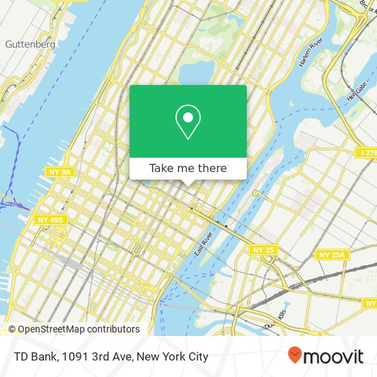 Mapa de TD Bank, 1091 3rd Ave