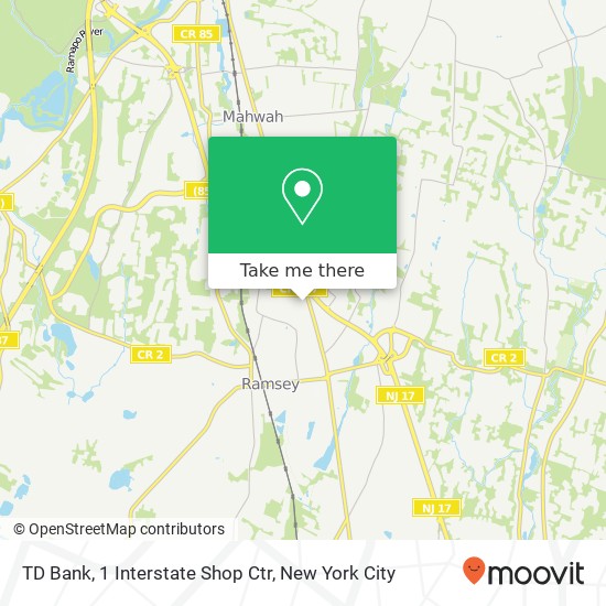 Mapa de TD Bank, 1 Interstate Shop Ctr