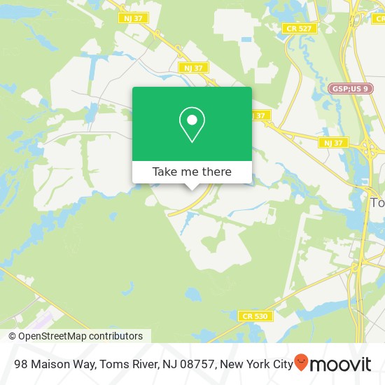 Mapa de 98 Maison Way, Toms River, NJ 08757