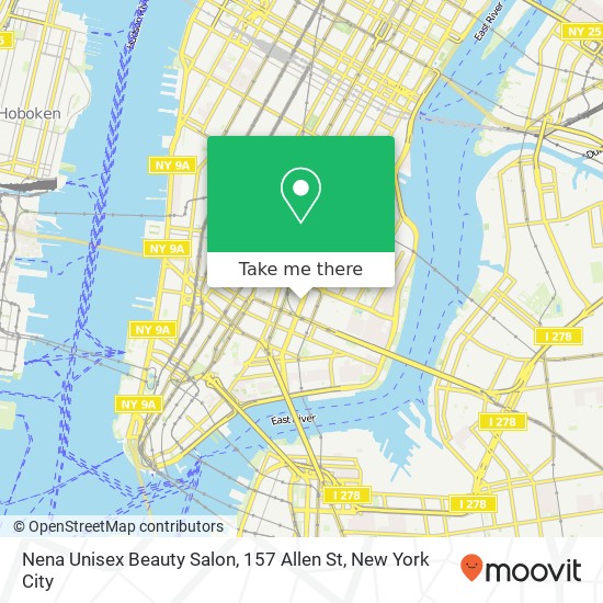 Mapa de Nena Unisex Beauty Salon, 157 Allen St