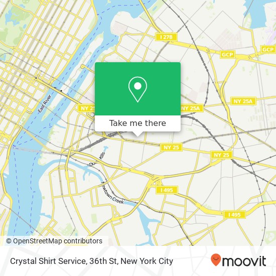 Crystal Shirt Service, 36th St map