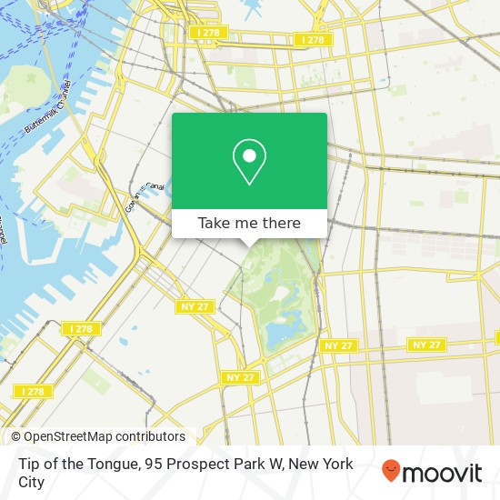 Tip of the Tongue, 95 Prospect Park W map