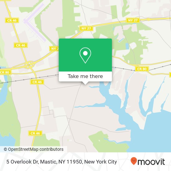 5 Overlook Dr, Mastic, NY 11950 map