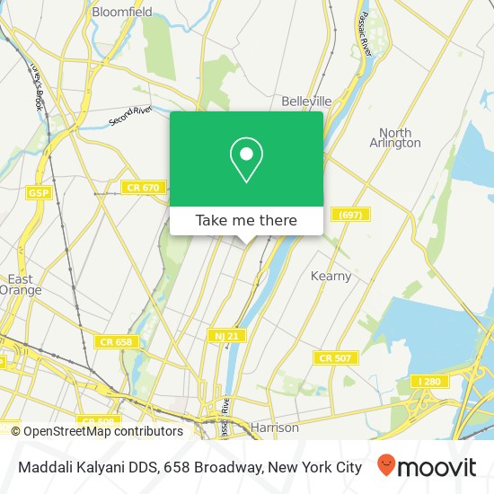 Mapa de Maddali Kalyani DDS, 658 Broadway