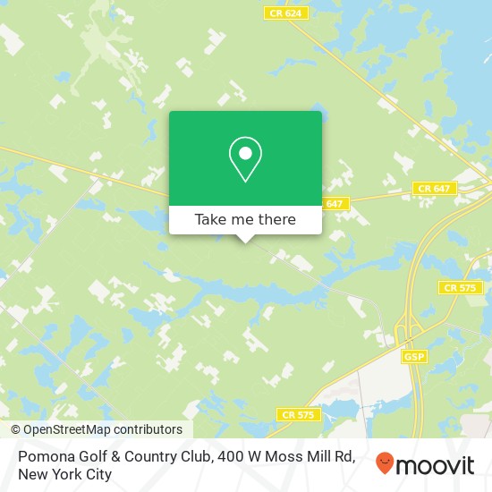 Mapa de Pomona Golf & Country Club, 400 W Moss Mill Rd