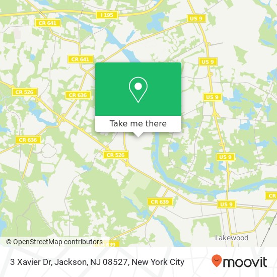Mapa de 3 Xavier Dr, Jackson, NJ 08527